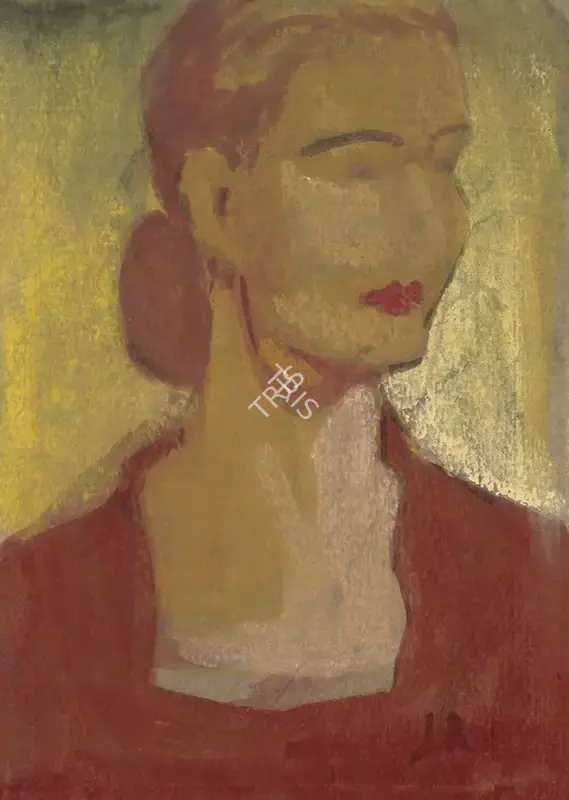Jamini Roy (Artist), Untitled (Portrait of a European lady), 1925, Painting
