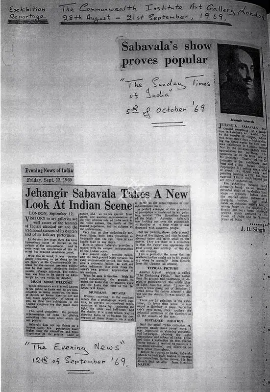 J.D. Singh (Writer), Sabavala's show proves popular, 1969, Newspaper Clipping