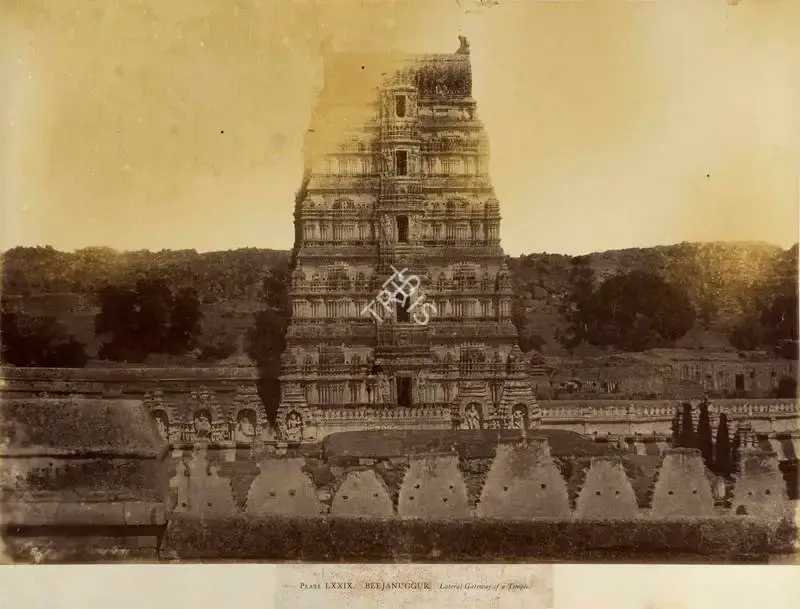 William Henry Pigou (Photographer), Beejanuggur. Lateral Gateway of a Temple, Antiquarian Photograph