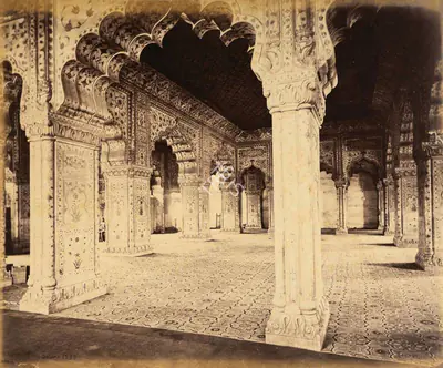 Samuel Bourne (Photographer), Interior of the Dewan Khas or Hall of audience, 1865, Antiquarian Photograph