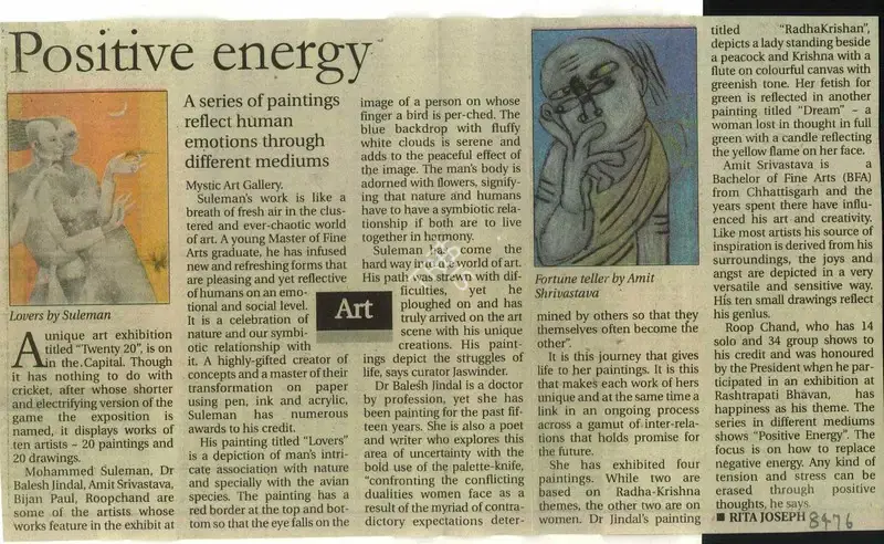 Rita Joseph (Reporter), Positive Energy, 2008, Newspaper Clipping