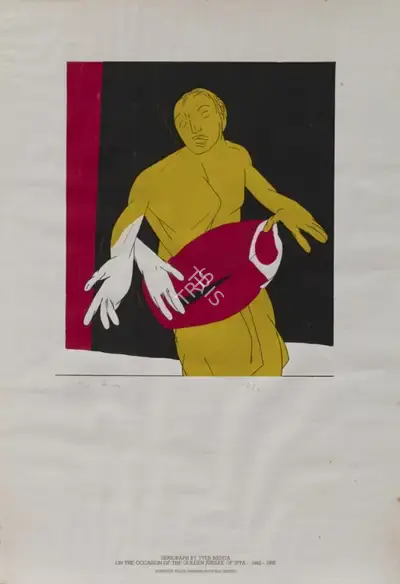 Tyeb Mehta (Artist), Untitled (Drummer), 1992, Graphic Art
