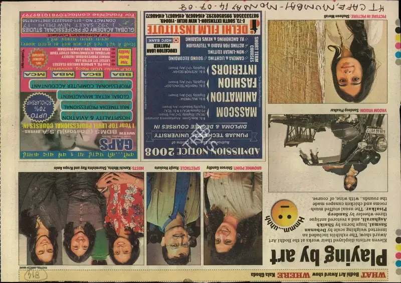 Haresh Mane (Photographer), Playing by Art, 2008, Newspaper Clipping