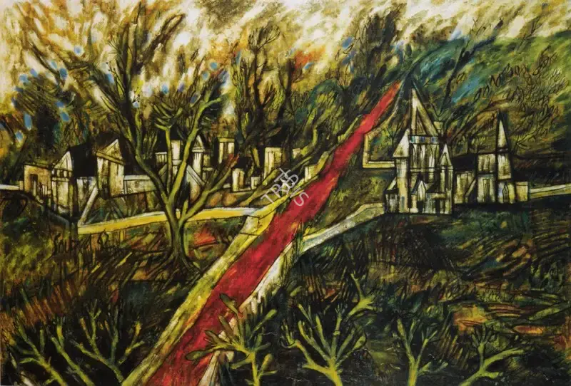 F.N. Souza (Artist), The Red Road, 1962, Painting