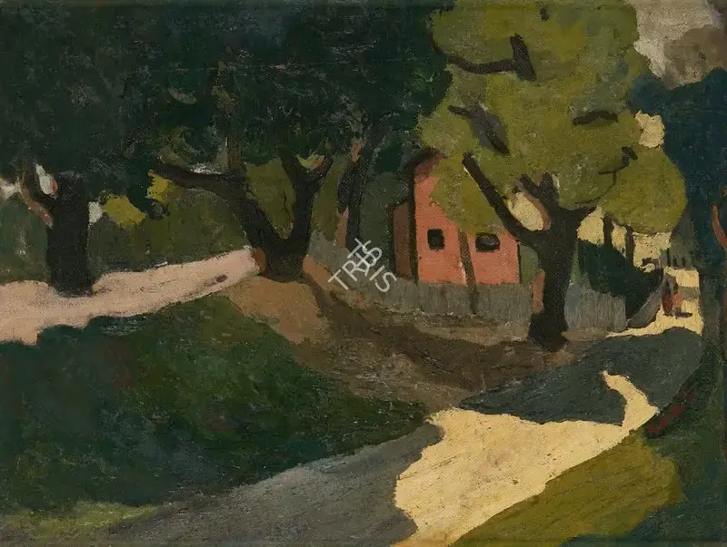Avinash Chandra (Artist), Village, 1952, Painting