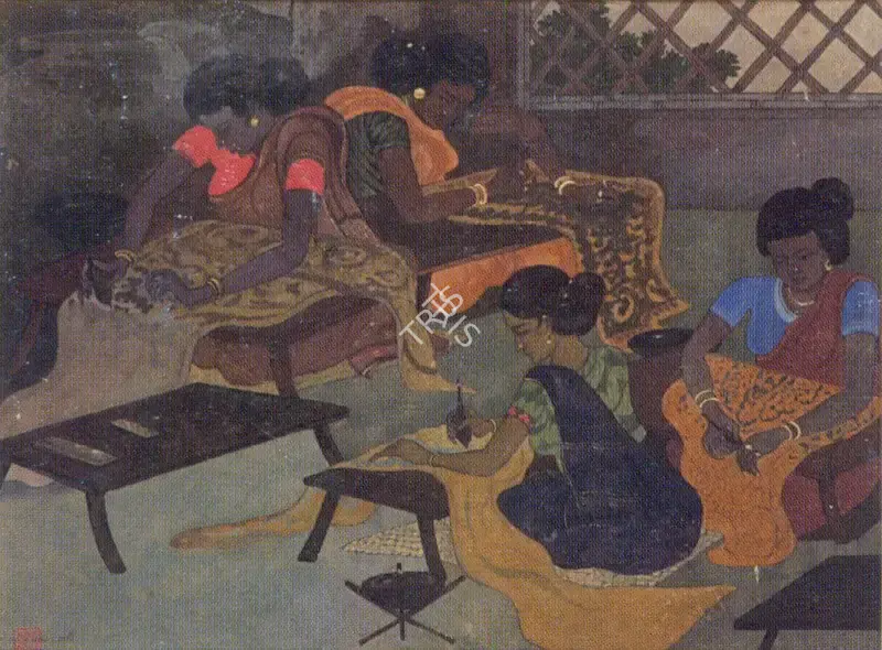 Ramendranath Chakravorty (Artist), The Weavers, Painting
