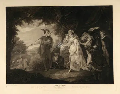 After William Hamilton (Artist), Love's Labour's Lost, 1793, Aquatint