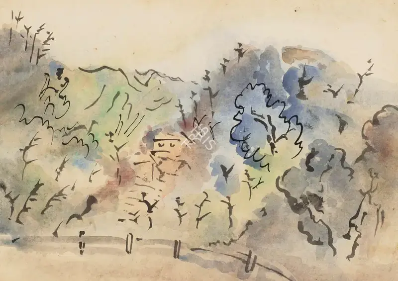 B.B. Mukherjee (Artist), Untitled (Mussoorie), 1955, Painting