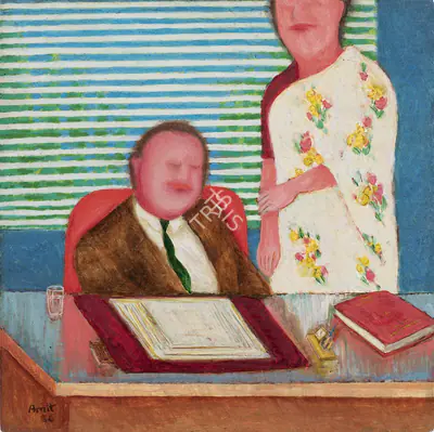 Ambalal, Amit (Artist). Untitled, 1986 | Painting, AG.Mum/21.12.17, 2017 · Asta Guru
