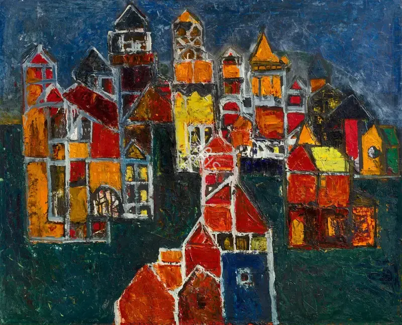 Avinash Chandra (Artist), Untitled (Belfast Landscape), 1958, Painting