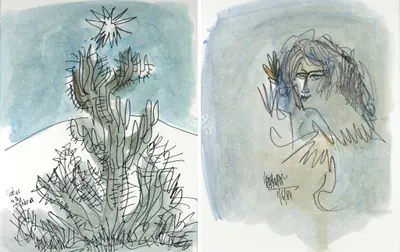 Sadequain (Artist), Cactus In The Tundrah, Painting
