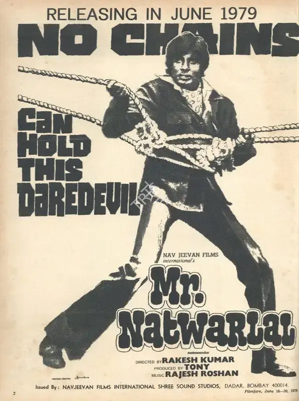 Tony (Producer), Mr Natwarlal, 1979, Advertisement