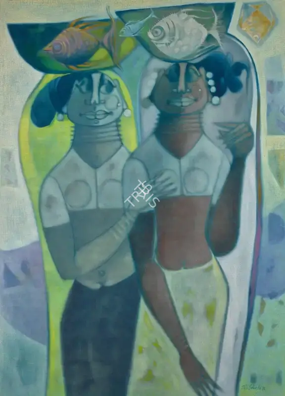 Ali, J. Sultan (Artist). Fisher Women, 1974 | Painting, So.Lon/29.09.20, 2020 · Sotheby's
