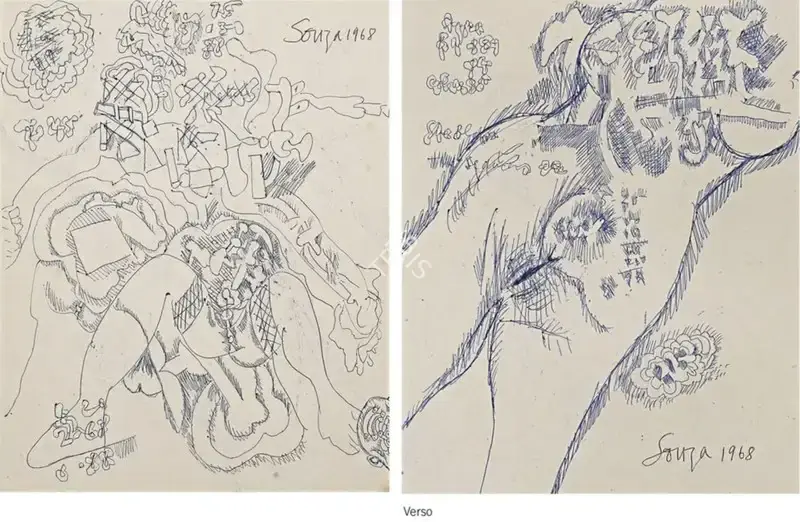 F.N. Souza (Artist), Untitled, 1968, Drawing