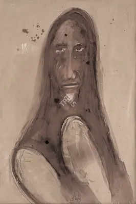 Rabindranath Tagore (Artist), Woman, 1931, Painting