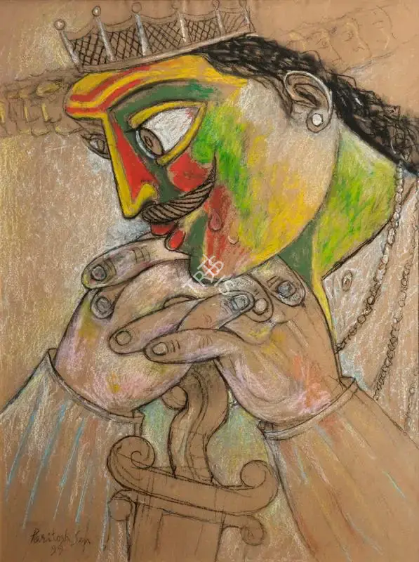 Paritosh Sen (Artist), Ravan Mourning the Death of his Son, 1999, Painting