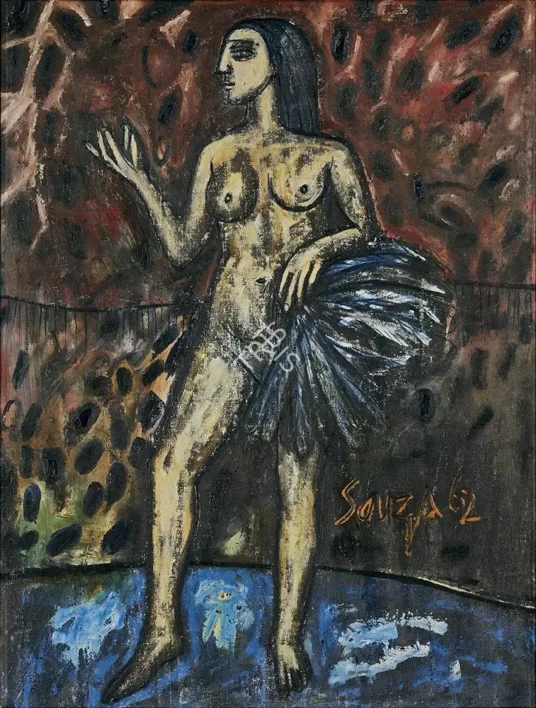 F.N. Souza (Artist), Fan Dancer, 1962, Painting