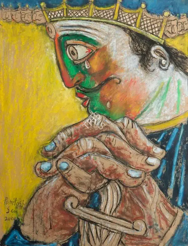 Paritosh Sen (Artist), Ravan Mourning the Death of his Son, 2001, Painting