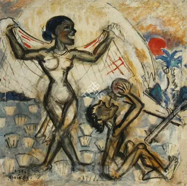 Baij, Ramkinkar (Artist). Untitled, 1976 | Painting, Ch.NeY/30.03.06, 2006 · Christie's