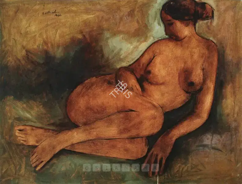 B. Vithal (Artist), Reclining Nude, 1966, Painting
