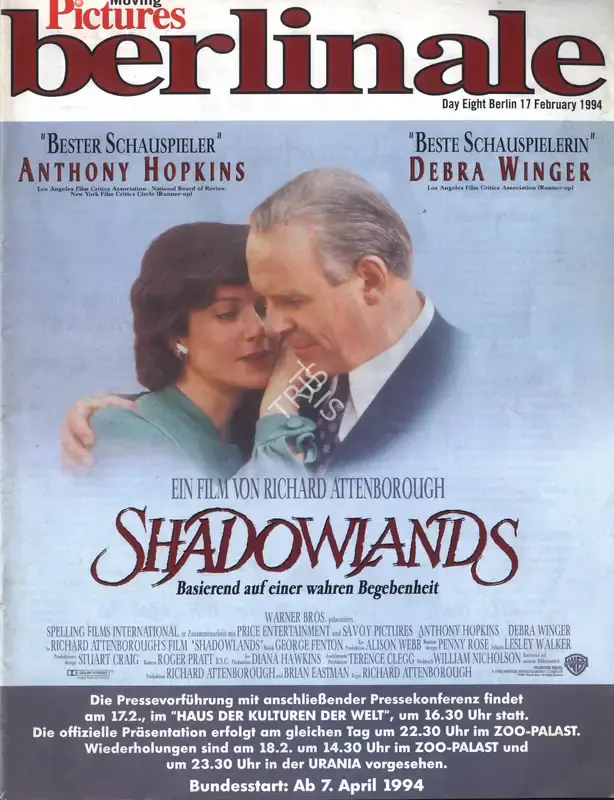 Moving Pictures Berlinale Film Festival, 1994, International Film Festival Catalogue