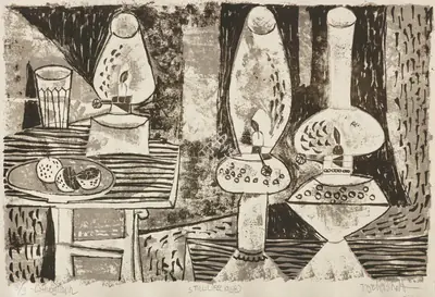 Jyoti Bhatt (Artist), Still Life , 1958, Graphic Art