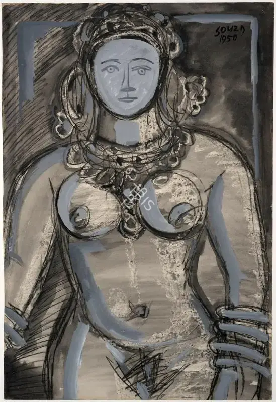F.N. Souza (Artist), Nude, 1950, Painting