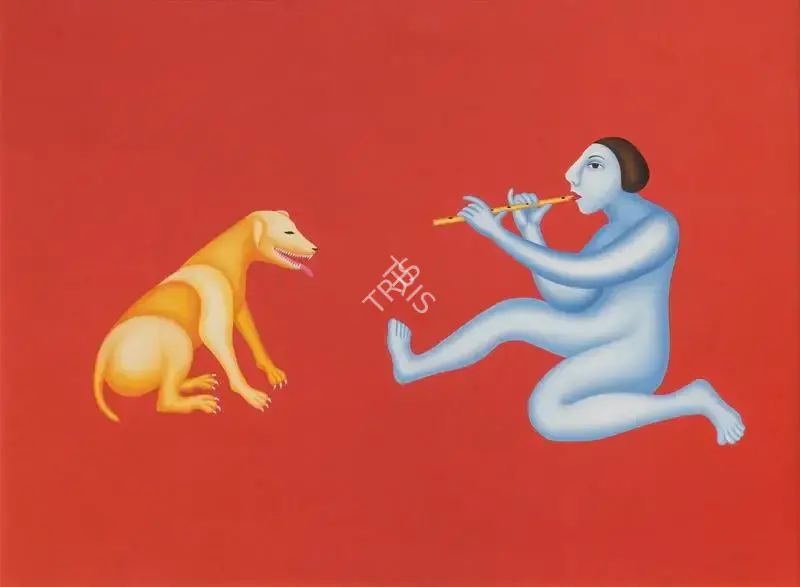Manjit Bawa (Artist), Krishna and Follower, 1989, Painting