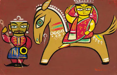 Jamini Roy (Artist), Untitled (Bankura Horse), 1935, Painting