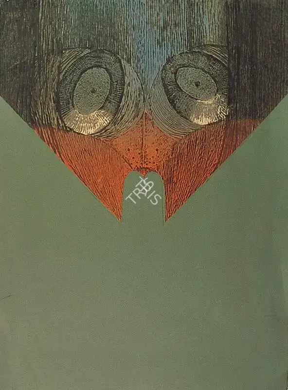 Arun Bose (Artist), Mask, 1965, Graphic Art