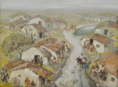 Manohar Joshi (Artist), The Village Patel, 1948, Painting