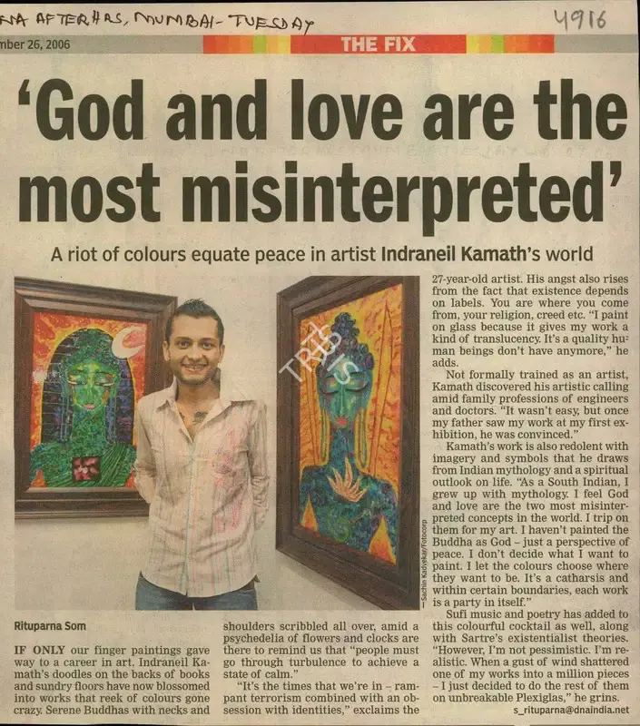 Rituparna Som (Reporter), God and love are the most Misinterpreted, 2006, Newspaper Clipping