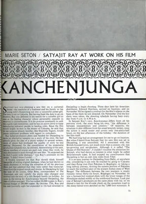 Marie Seton (Essayist), Satyajit Ray at Work on His Film, 1962, Essay