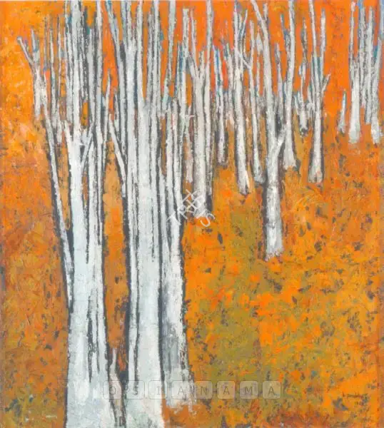 B. Prabha (Artist), Trees, 1960, Painting