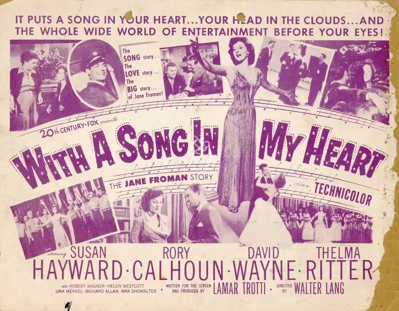 Walter Lang (Director), With a Song in My Heart, 1952, Handbill