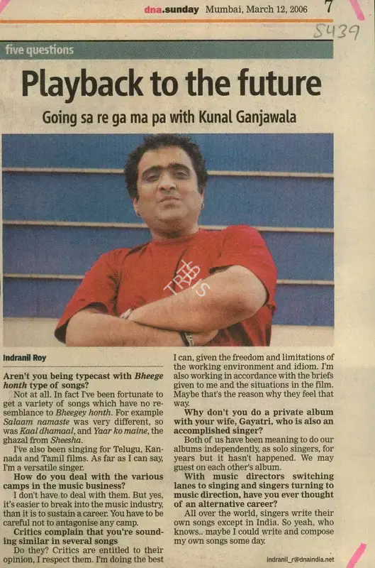 Indrani Roy (Reporter), Playback to the future, 2006, Newspaper Clipping