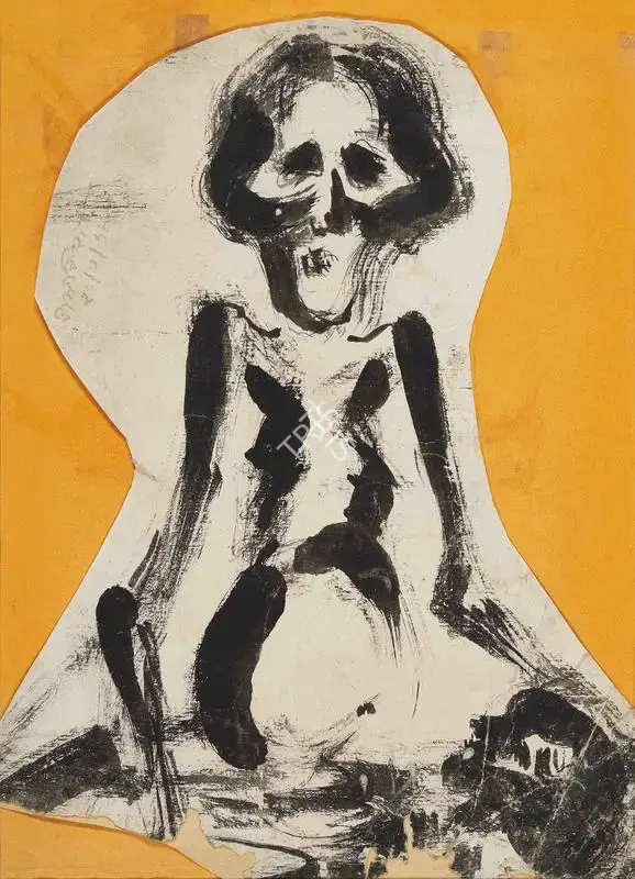 Baij, Ramkinkar (Artist). Famine, n.d. | Painting, Pu.Mum/13.09.22, 2022 · Pundole