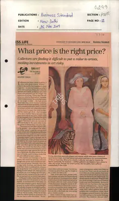 Kishore Singh (Reporter), What Price is the Right Price, 2009, Newspaper Clipping