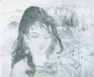 M.A.R. Chughtai (Artist), Sunder, Graphic Art