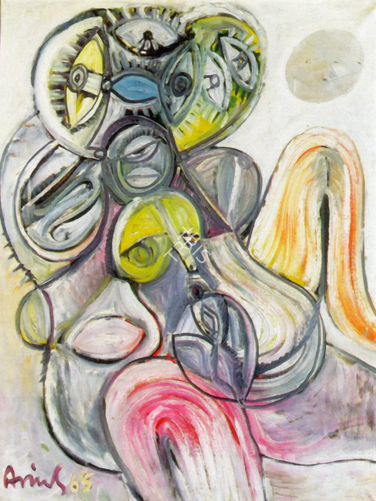 Avinash Chandra (Artist), Woman In Pastel Shades, 1965, Painting