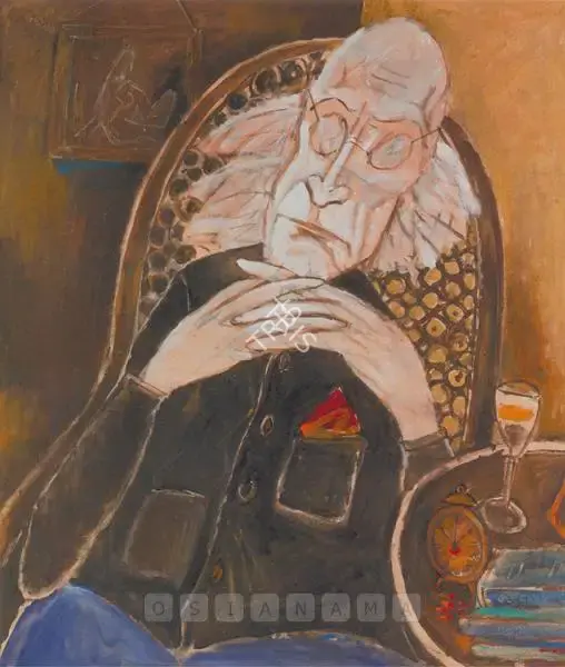 Sen, Paritosh (Artist). Man On Cane Chair, 2004 | Painting, So.NeY/19.03.08, 2008 · Sotheby's