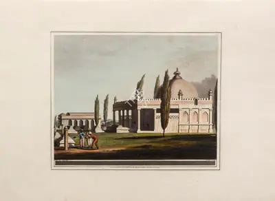 H. Merke (Printmaker), A Mosque at Seringapatam, 1804, Aquatint