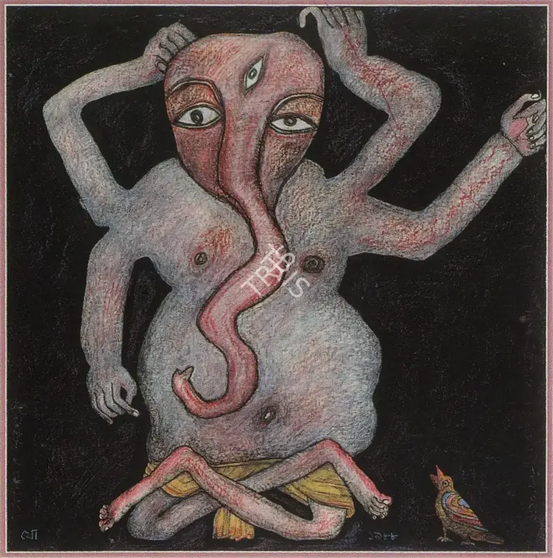 Jogen Chowdhury (Artist), Ganesha, 1988, Painting