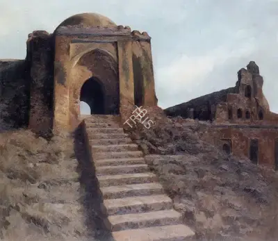Sanjay Bhattacharya (Artist), View of Old Delhi, 1989, Painting