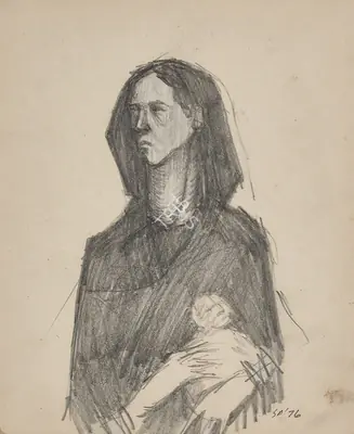 Sudhir Patwardhan (Artist), Untitled (Mother and Child), 1976, Drawing