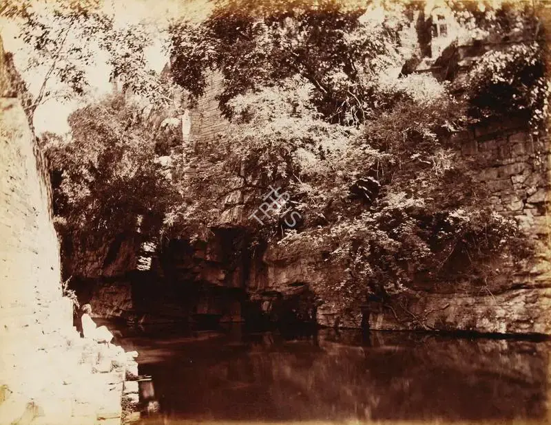 Lala Deen Dayal (Photographer), Gau Mukh tank in Chittore fort, 1890, Antiquarian Photograph