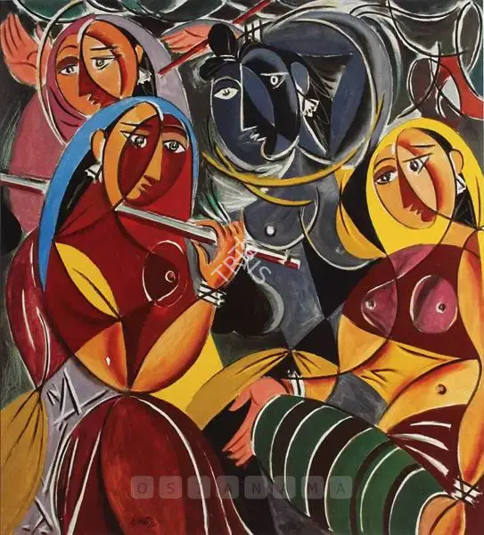Keyt, George (Artist). Krishna And The Gopis, 1961 | Painting, Bon.Lon/14.09.06, 2006 · Bonhams