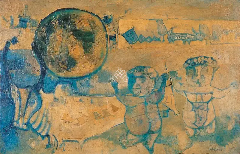 J. Sultan Ali (Artist), Dance Of The Dwarfs, 1965, Painting
