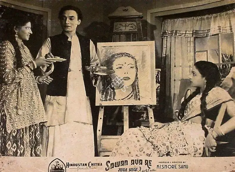 Kishore Sahu (Producer), Sawan Aya Re, 1949, Lobby Card