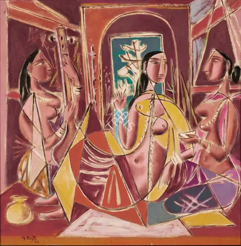 Keyt, George (Artist). Untitled (Musicians), 1964 | Painting, Ch.NeY/11.09.19, 2019 · Christie's